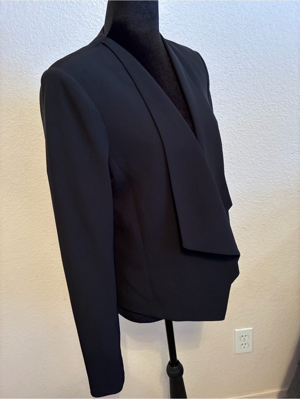Black Draped Open Front Women's Blazer Calvin Klein .. - Picture 4 of 6
